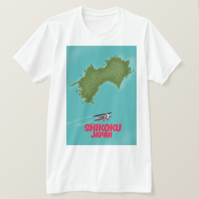 Camiseta Mapa do Japão Shikoku (Frente do Design)