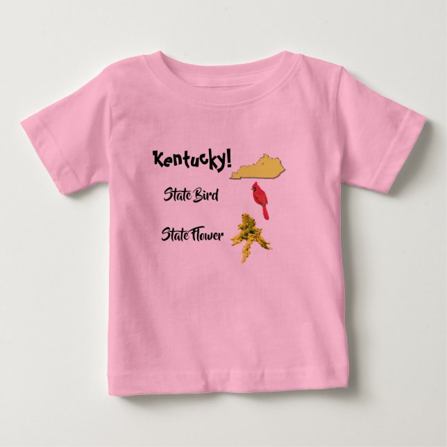 Camiseta Mapa do Kentucky Estado Ave & Flor (Frente)