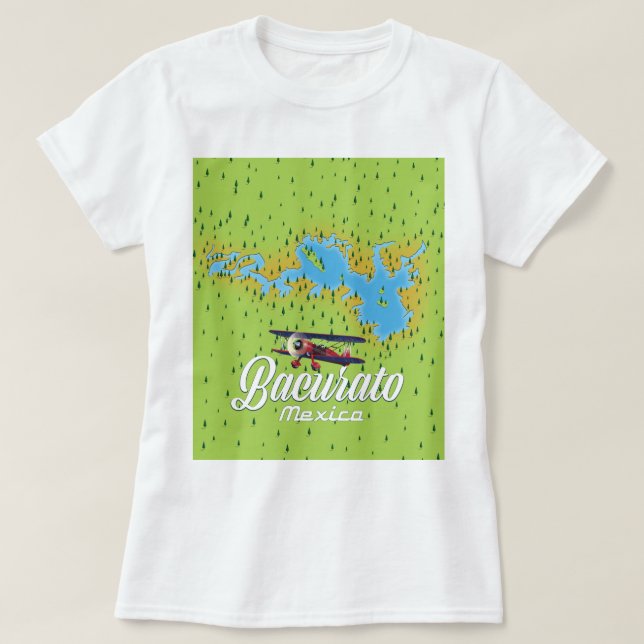 Camiseta Mapa do lago Bacurato México (Frente do Design)