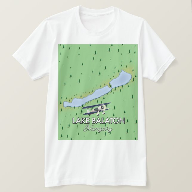 Camiseta Mapa do Lago Balaton Hungria (Frente do Design)
