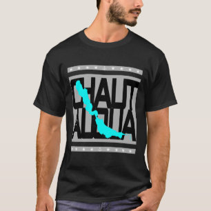 Camiseta Mapa do Lago Chautauqua Nova York Listras Náuticas