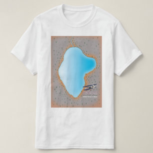 Camiseta Mapa do Lago do Céu Coreia do Norte & China