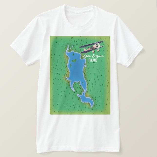 Camiseta Mapa do Lago Engure na Finlândia (Frente do Design)