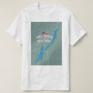 Camiseta Mapa do Lago George New York