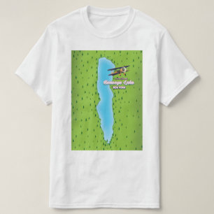 Camiseta Mapa do Lago Honeoye de Nova Iorque