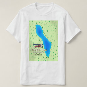Camiseta Mapa do lago indiano Chandra Taal Himachal Pradesh