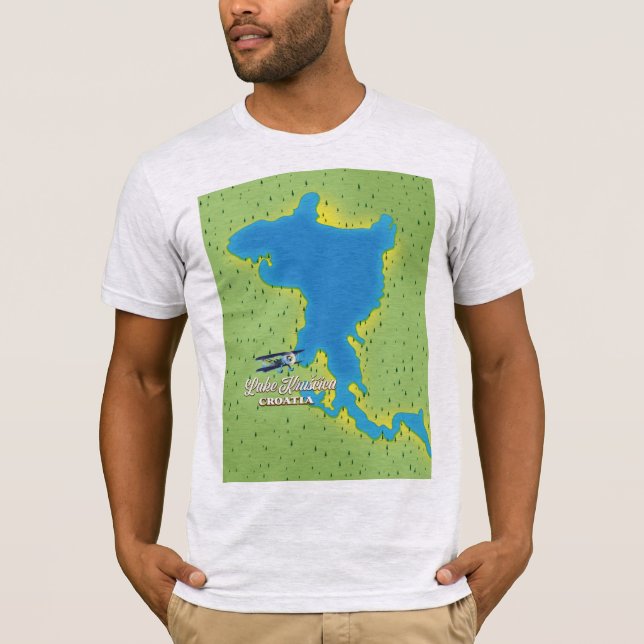 Camiseta Mapa do lago Krušanci Croácia (Frente)