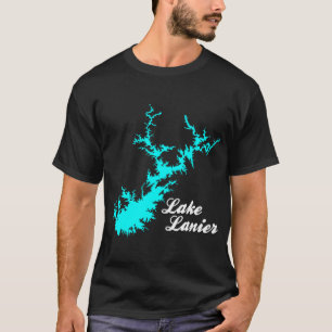Camiseta Mapa do Lago Lanier Geórgia com Letra