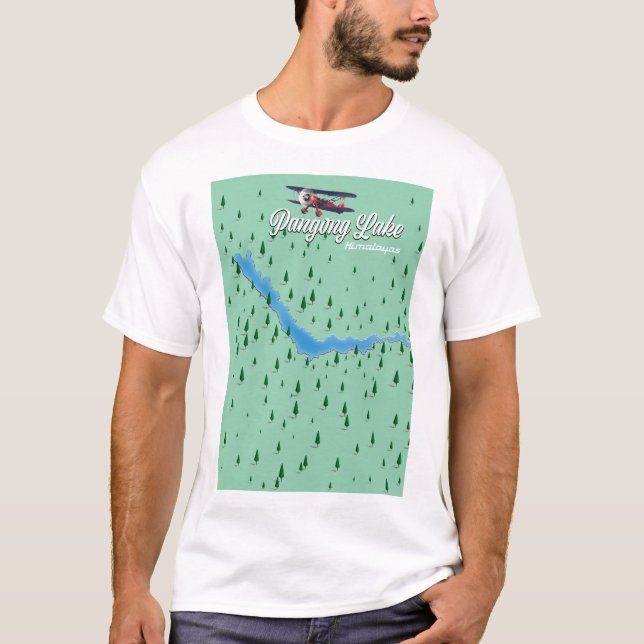 Camiseta mapa do lago pangong Himalayas (Frente)