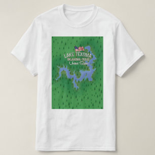 Camiseta Mapa do Lago Texoma USA.