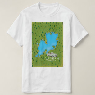Camiseta Mapa do lago Vänern na Suécia