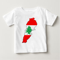 Mapa do Líbano com Bandeira
