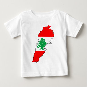 Camiseta Mapa do Líbano com Bandeira
