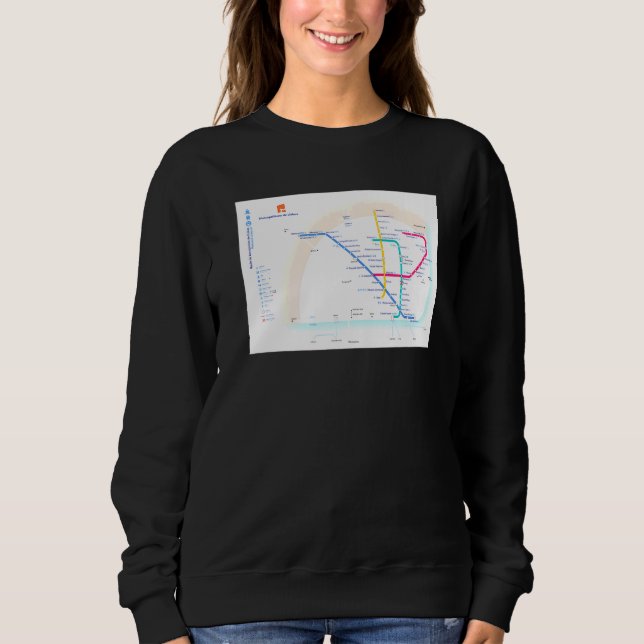 Camiseta Mapa do Metrô de Lisboa Portugal T (Frente)