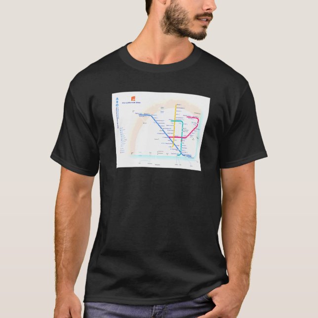 Camiseta Mapa do Metrô de Lisboa Portugal T (Frente)