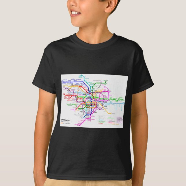 Camiseta Mapa do metro de Tokyo Japão (Frente)