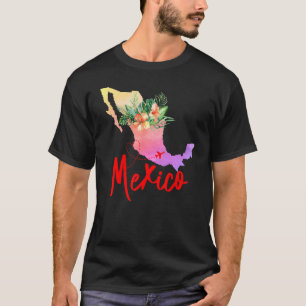 Camiseta Mapa do México Correspondendo a Viagem de Famílias