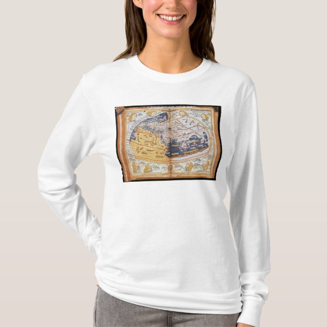 Camiseta Mapa do mundo, 1486 (Frente)