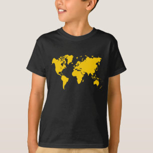 Camiseta Mapa do mundo - âmbar