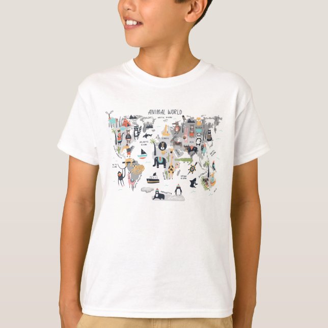Camiseta Mapa do Mundo Animal (Frente)
