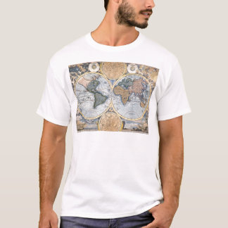 Camiseta Mapa do mundo antigo legal