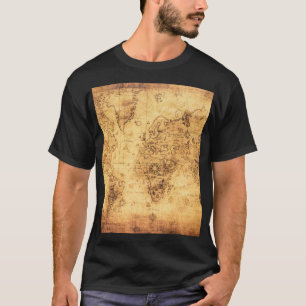 Camiseta Mapa do Mundo Antigo: Vintagem do Pergaminho Armaz