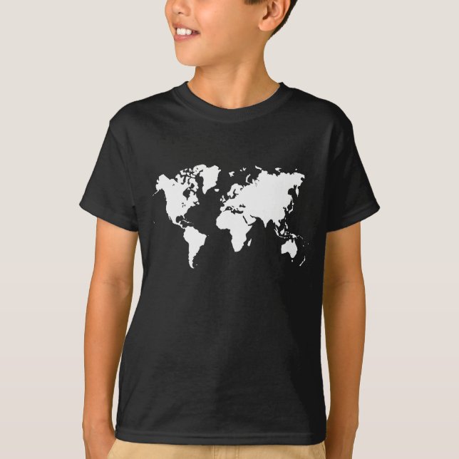 Camiseta Mapa do mundo - branco (Frente)
