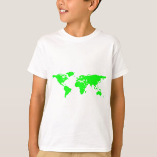Camiseta Mapa do Mundo Branco Verde