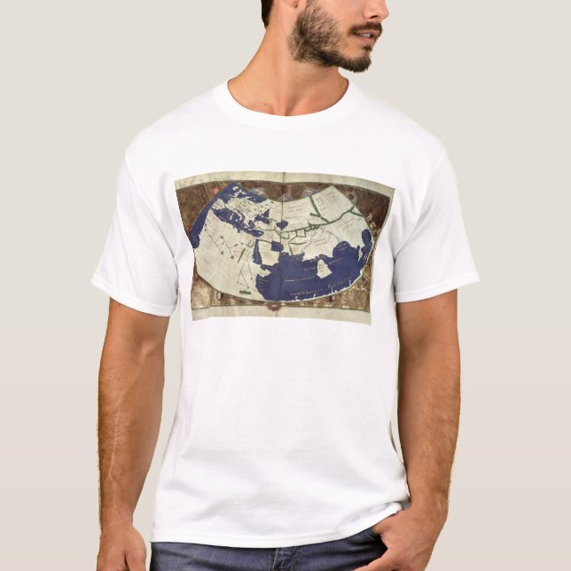 Camiseta Mapa do mundo conhecido, 'de Geographia (Frente)