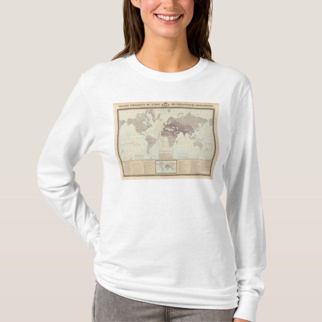 Camiseta Mapa do mundo histórico (Frente)