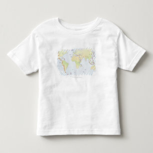 Camiseta Mapa do mundo que mostra locais da atividade