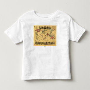 Camiseta Mapa do mundo que mostra o mapa britânico de