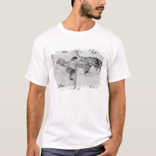Camiseta Mapa do mundo que segue a viagem do mundo de