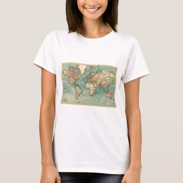 Camiseta Mapa do Mundo Vintage (Frente)