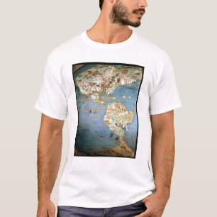 Camiseta Mapa do norte e da Ámérica do Sul