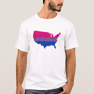 Camiseta Mapa do orgulho da bissexualidade americana T-Shir