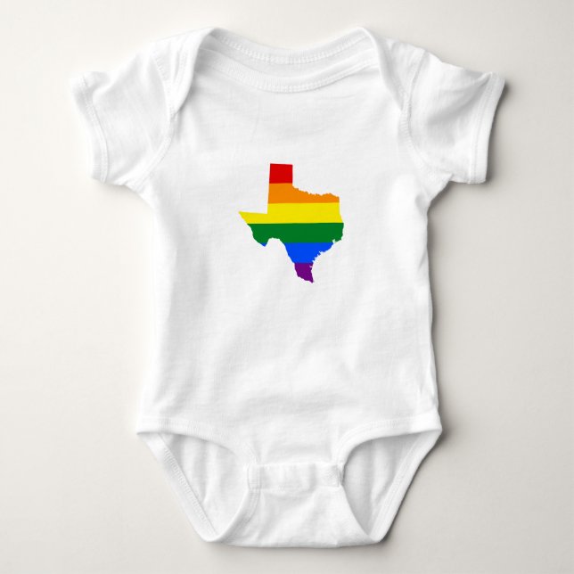 Camiseta Mapa do orgulho LGBT do Texas (Frente)