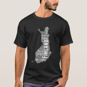 Camiseta Mapa do País da Nuvem da Finlândia