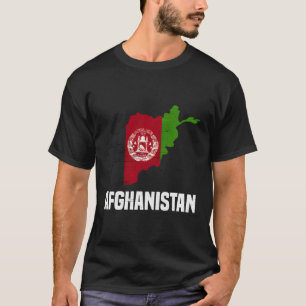 Camiseta Mapa do país de bandeira afegão no Afeganistão