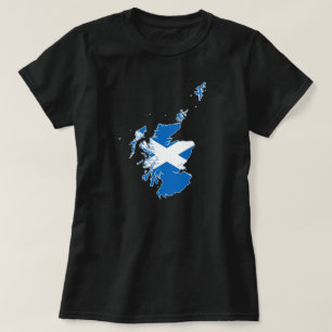 Camiseta Mapa do país de Scotland e bandeira nacional