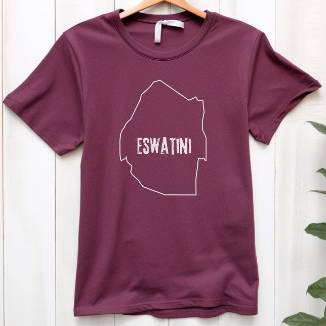 Camiseta Mapa do País Eswatini Descreve Linha Suazilândia d (Criador carregado)