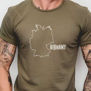 Camiseta Mapa do país na Alemanha traçando a linha de front