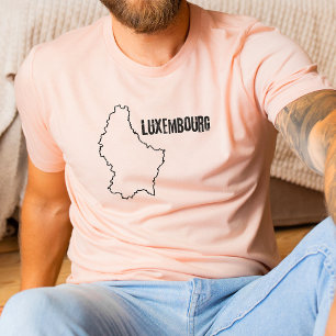 Camiseta Mapa do país no Luxemburgo traça forma de luxembur