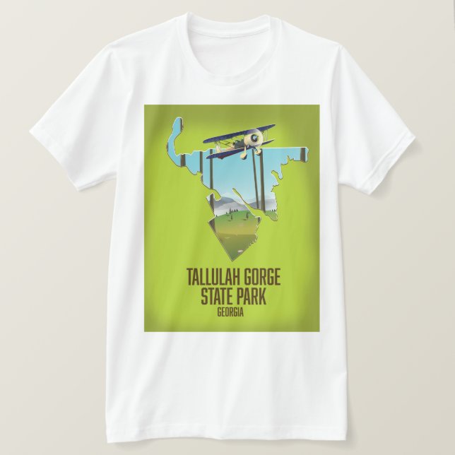 Camiseta Mapa do Parque Estadual do Gorge Tallulah (Frente do Design)