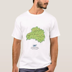 Camiseta Mapa do Parque Nacional do Cairngorms