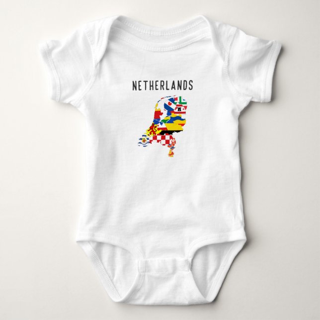 Camiseta Mapa do pavilhão das regiões dos Países Baixos (Frente)