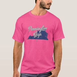 Camiseta Mapa do Pennington Gap Virginia VA