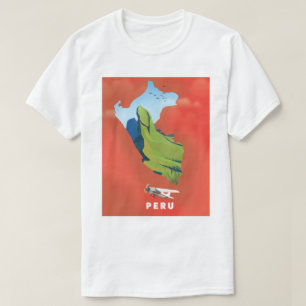 Camiseta Mapa do Peru - poster de viagens Ilustrado