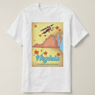 Camiseta Mapa do Poster de viagens de Retro do Estado da Vi