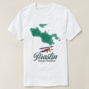 Camiseta Mapa do Praslin Seychelles